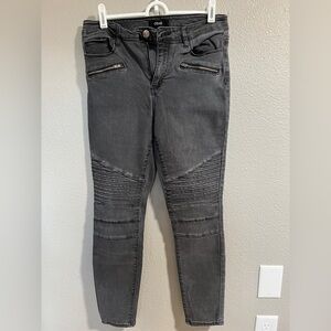 Cello Women’s Grey Moto Skinny Jeans